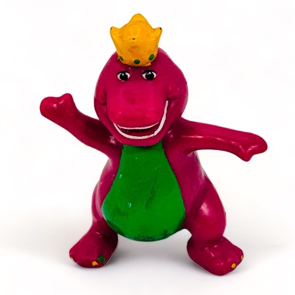 Barney The Purple Dinosaur PVC Figure W/Crown 1993 Vintage Lyons Group 2.5" - Picture 1 of 7
